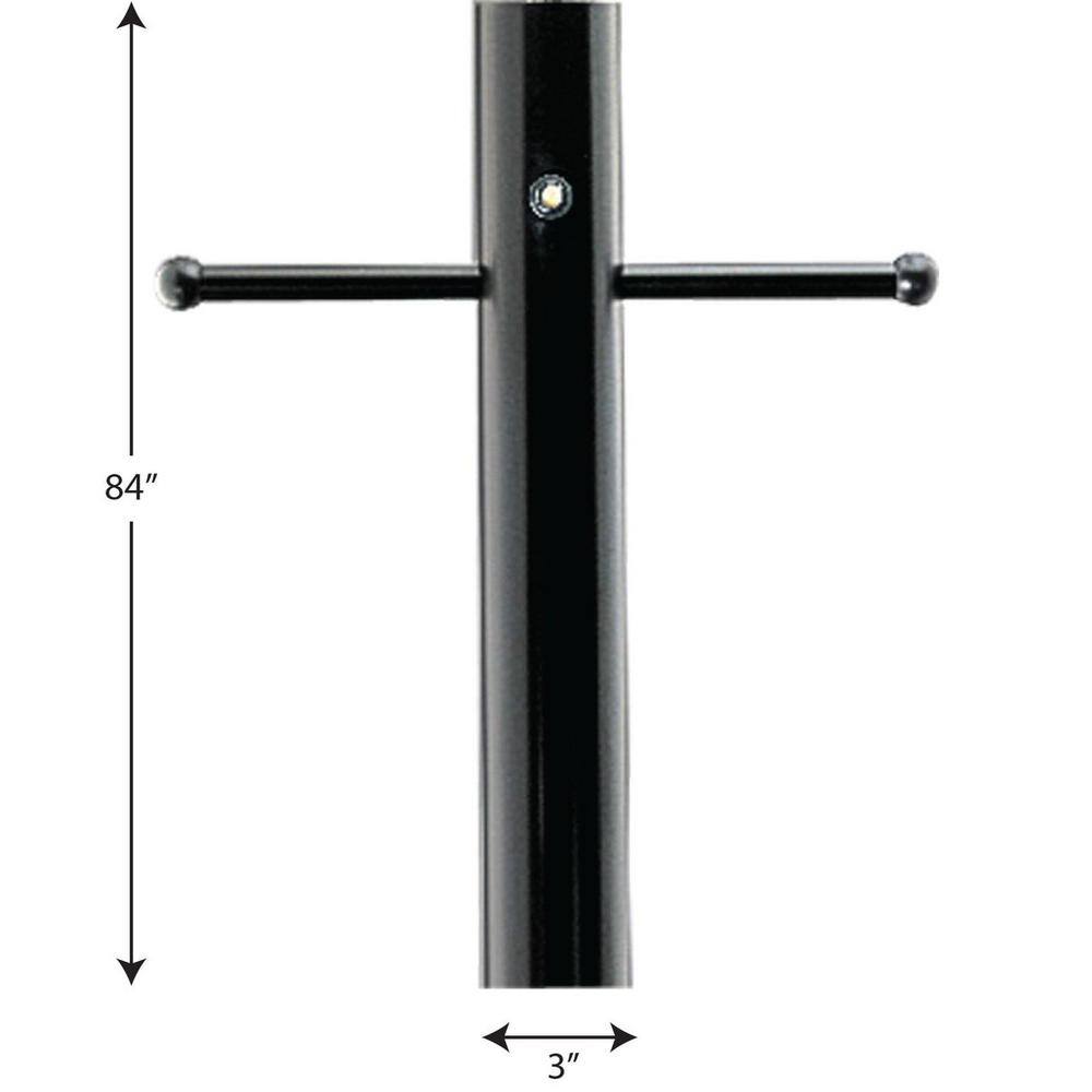 7-Foot Black Aluminum Outdoor Light Post with Photocell