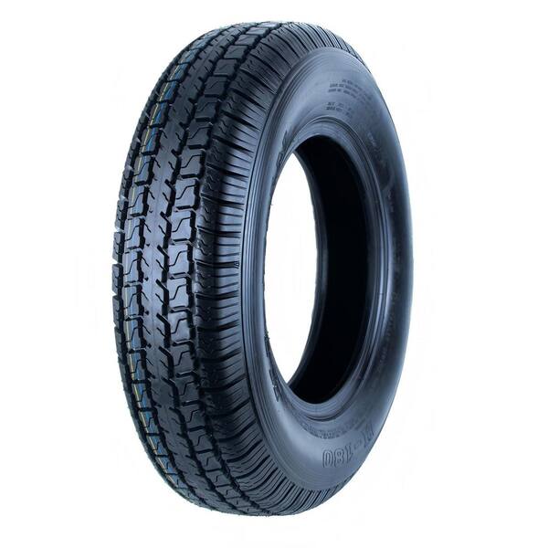 Rockman Trailer Tire And White Spoke Rim - ST205/75R15, 8-Ply Load Range D, 5 Lug On 4.5" PCD