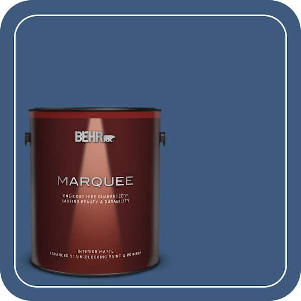 BEHR MARQUEE 1 gal. #M520-7 Admiral Blue One-Coat Hide Matte Interior Paint & Primer