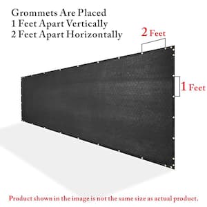 4 ft. x 50 ft. Heavy-Duty PLUS Black Privacy Fence Screen Mesh Fabric with Extra-Reinforced Grommets for Garden Fence