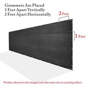 6 ft. x 50 ft. Heavy-Duty PLUS Black Privacy Fence Screen Mesh Fabric with Extra-Reinforced Grommets for Garden Fence