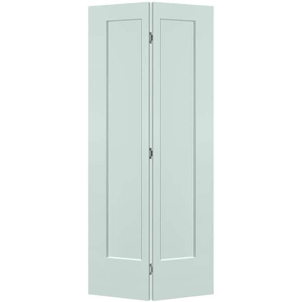 Masonite 36 in. x 80 in. 1-Panel Lincoln Park Hollow Core Sea Glass Molded Composite Bi-Fold Door