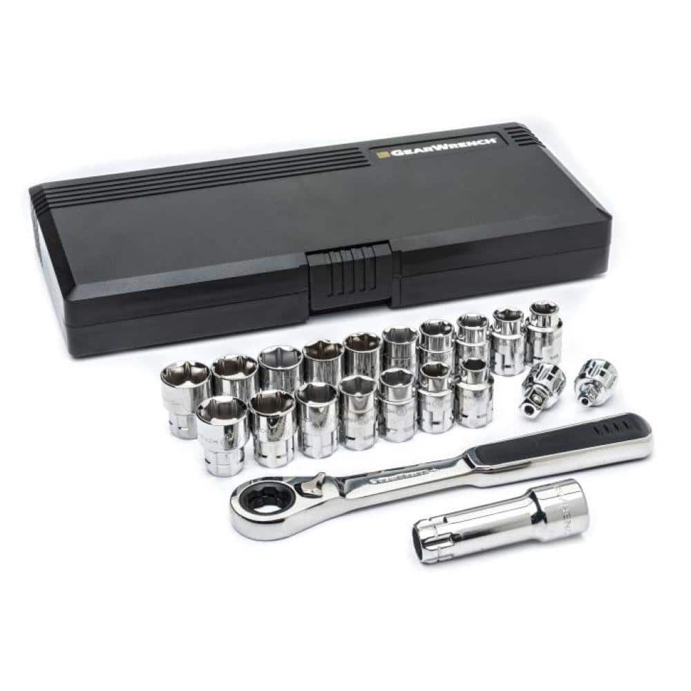 Pass-Thru 3/8 in. Drive 6-Point SAE/Metric GearRatchet and Socket Mechanics