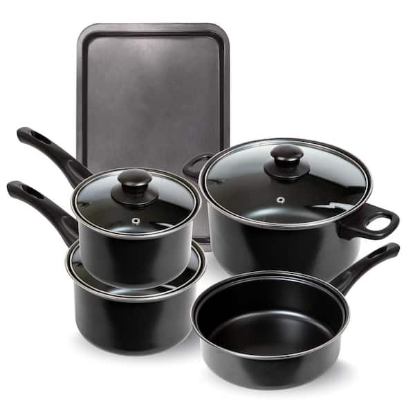 Gibson 7 Piece Carbon Steel Nonstick Pots and Pans Cookware Set