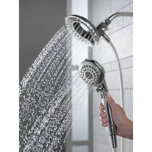 In2ition 5-Spray Patterns 1.75 GPM 6.81 in. Wall Mount Dual Shower Heads in Chrome
