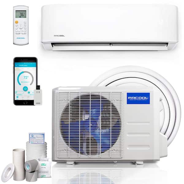 MRCOOL Advantage 3rd Gen 9,000 BTU 1 Ton Ductless Mini Split Air Conditioner and Heat Pump with Line Guard 115V