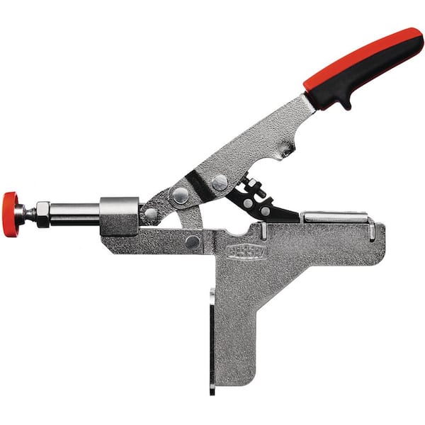 BESSEY Auto-Adjust .375 in. Capacity Toggle Clamp with Vertical Handle and Flanged Base, 3/4 in. Throat Depth