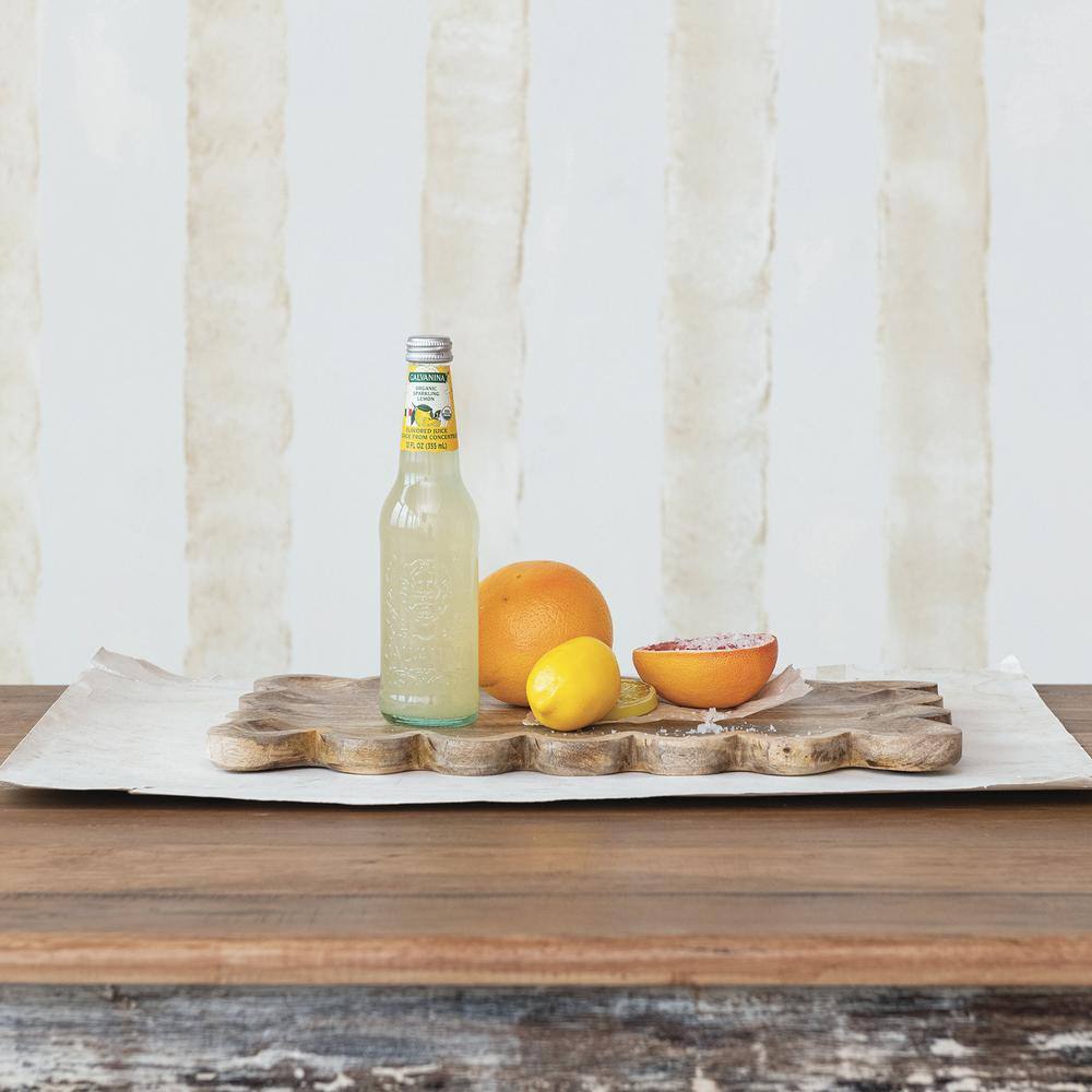 Natural Mango Wood Scalloped Edge Serving Tray