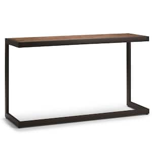 Erina Solid Acacia Wood and Metal 52 in. Wide Industrial Console Sofa Table in Rustic Natural Aged Brown