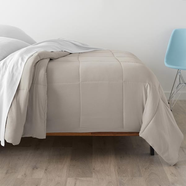 ELLA JAYNE King Super Soft Tripple Brushed Microfiber Comforter In Khaki