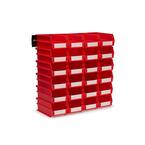 17 in. H x 16.5 in. W x 7.375 in. D Red Plastic 24-Cube Organizer
