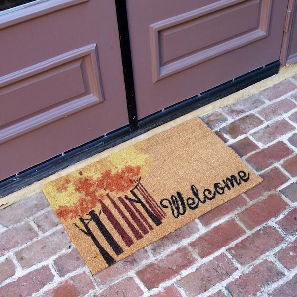 Rubber-Cal Welcome and Please Remove your Shoes 18 in. x 30 in. Door Mat  10-106-046 - The Home Depot