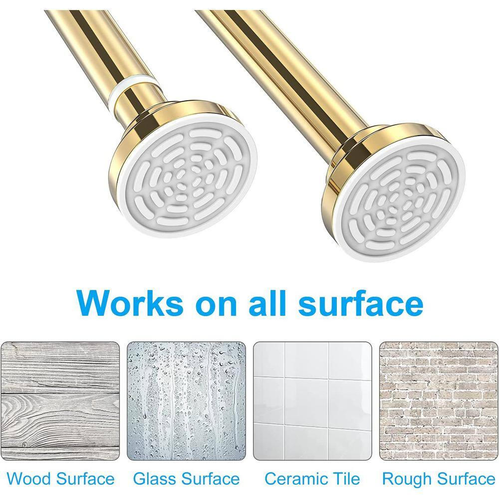 Gold Adjustable Tension Stainless Steel Shower Curtain Rod