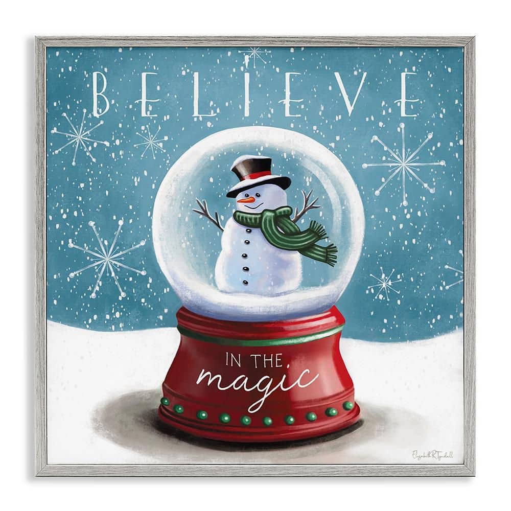 Believe In Magic Snowglobe by Elizabeth Tyndall 1 Piece Gray Framed Giclee Typography Art Print 24 in. x 24 in. price history on PriceWatchPro