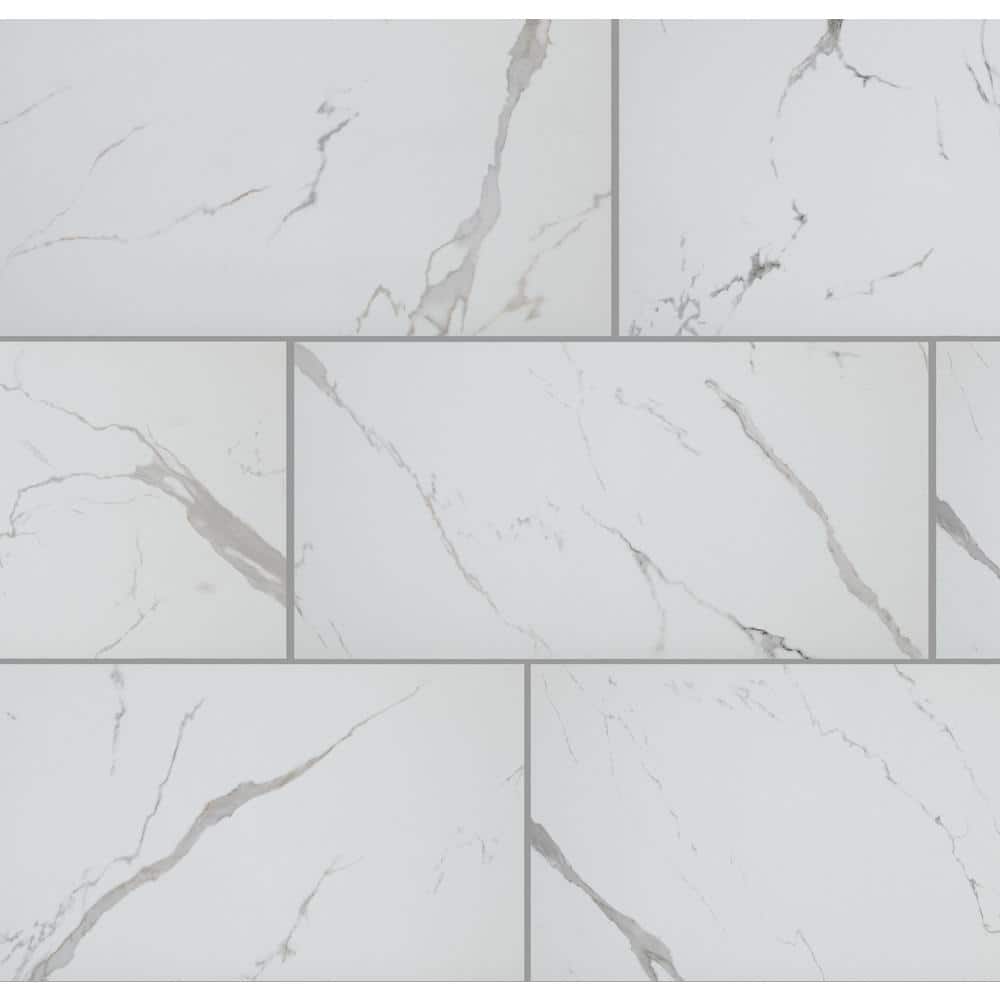 Carrara Matte Rectified 12 in. x 24 in. Porcelain Floor and Wall Tile (425.