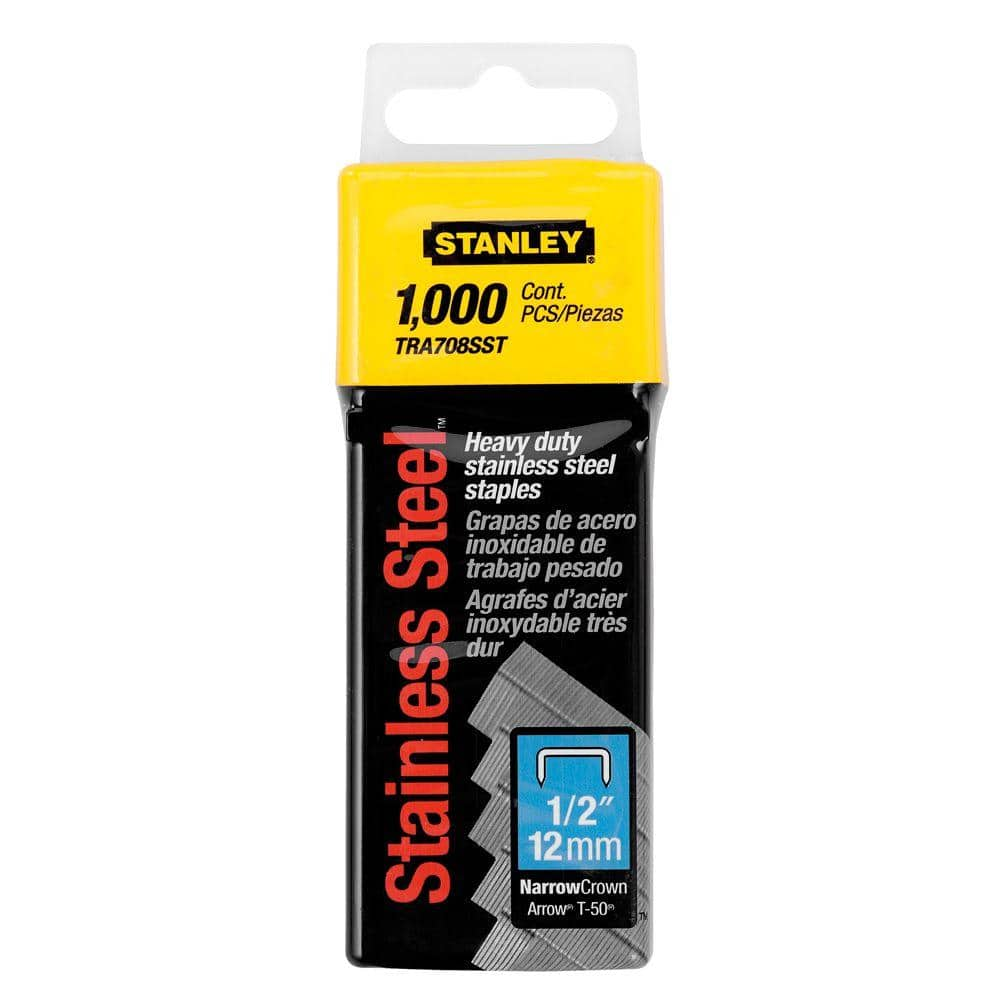 T50 3/8 in. Crown 18-Gauge Stainless Steel Staples (1000-Pack)