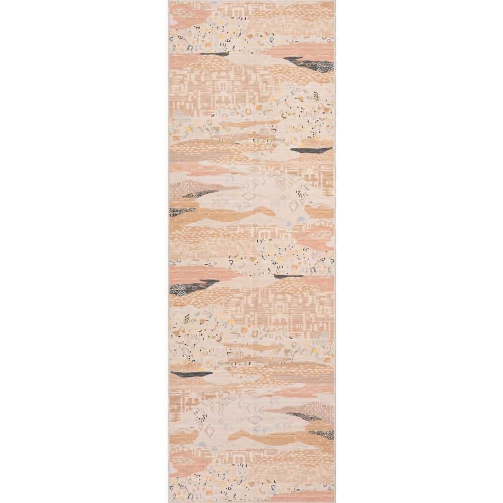 Meliorra Abstract Washable Area Sand 3 ft. x 8 ft. Indoor Runner Rug price history on PriceWatchPro