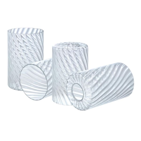 6.5 in. Clear Swirl Glass Cylindrical Pendant Shade with 1.69 in. Neckless Fitter