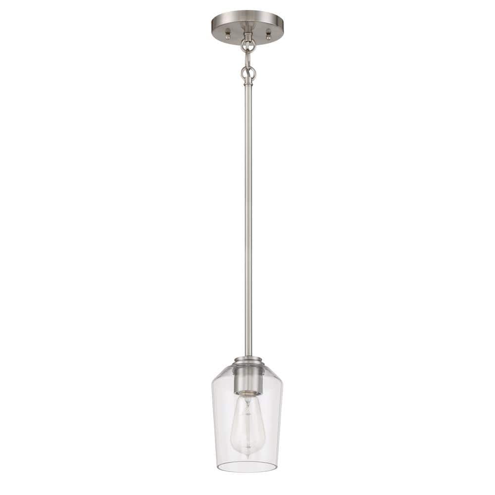 Shayna Clear Glass Mini Pendant Light with Polished Nickel Finish