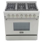 Pro-Style 36 in. 5.2 cu. ft. Propane Gas Range in Stainless Steel