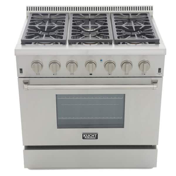 Kucht Pro-Style 36 in. 5.2 cu. ft. Propane Gas Range in Stainless Steel