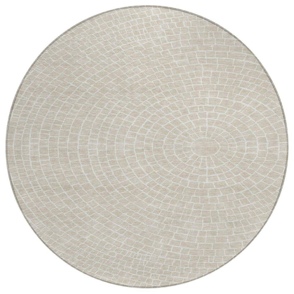 Chantille Machine Washable Indoor/Outdoor Abstract ACN2455 Beige 8 ft. x 8 ft. Round Rug price history on PriceWatchPro