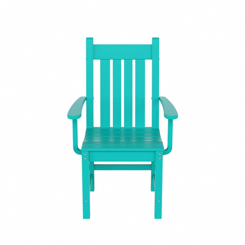 Laguna Breeze Turquoise Patio Dining Armchair with Contoured Comfort