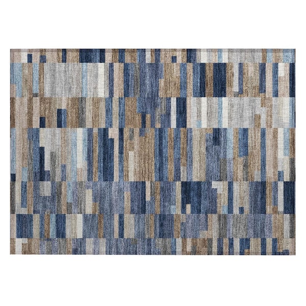 Chantille Machine Washable Indoor/Outdoor Abstract ACN3107 Navy 2 ft. x 3 ft. Accent Rug
