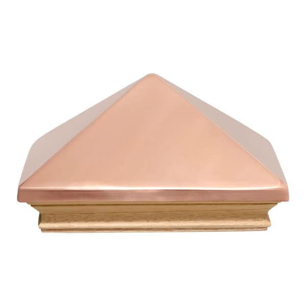 Protectyte Miterless 6 in. x 6 in. Untreated Wood Flat Slip Over Fence Post Cap with Copper Pyramid
