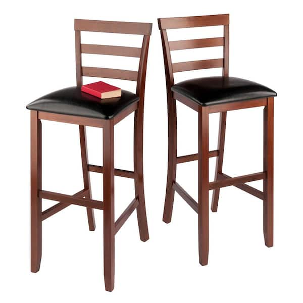 28.9in. Walnut Metal Frame shops Height Adjustable Bar Stool (Set of 2)