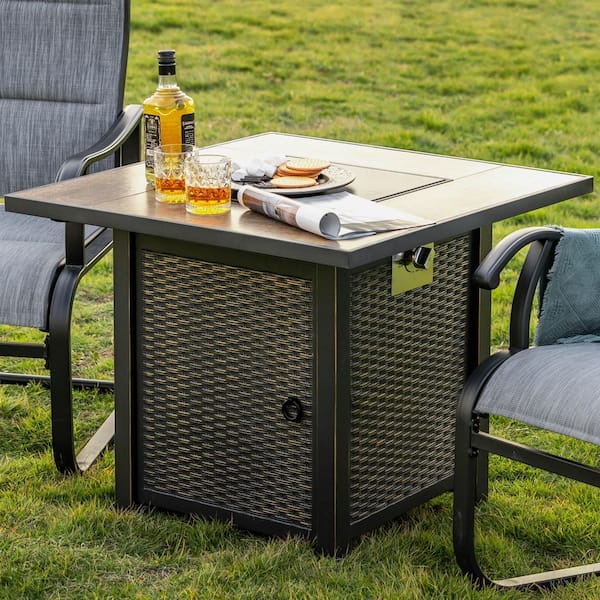 Nuu Garden 30 in. W x 25 in. H Square Metal Propane Gas