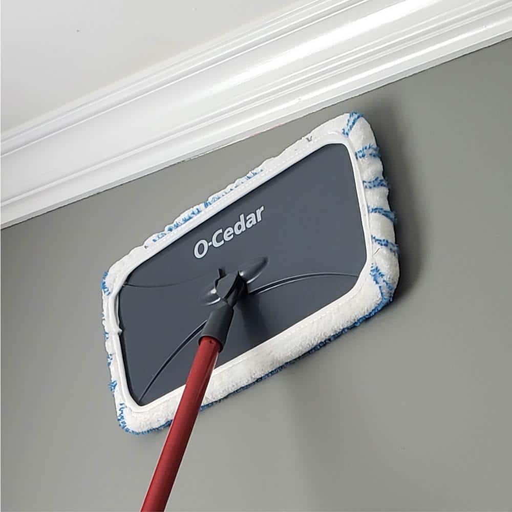 White and Blue Microfiber Flat Mop Refill for Hardwood Floors