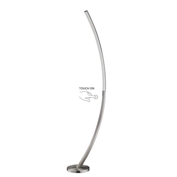 Catalina Lighting 69 5 In Brushed Nickel Integrated Led Modern Arc Floor Lamp 20608 000 Integrated Led Modern Arc Floor Lamp, Luca Led Floor Lamp