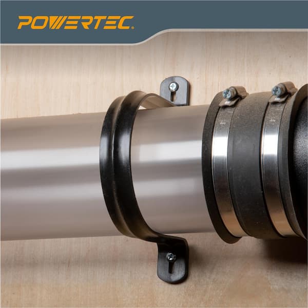 4 in. x 36 in. Long Clear PVC Pipe Rigid Plastic Tubing and 5PK Hangers for 4 in. Dust Collection Pipe and Hose