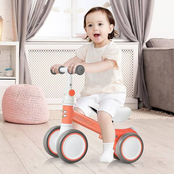 Baby Balance Bike Children Walker No-Pedal Toddler Toys Rides w/4 Wheels Pink 