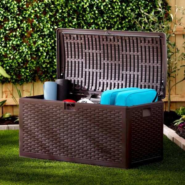 Plastic Development Group 73 Gal. Resin Outdoor Patio Storage Deck Box,  Brown HDEDB73 - The Home Depot