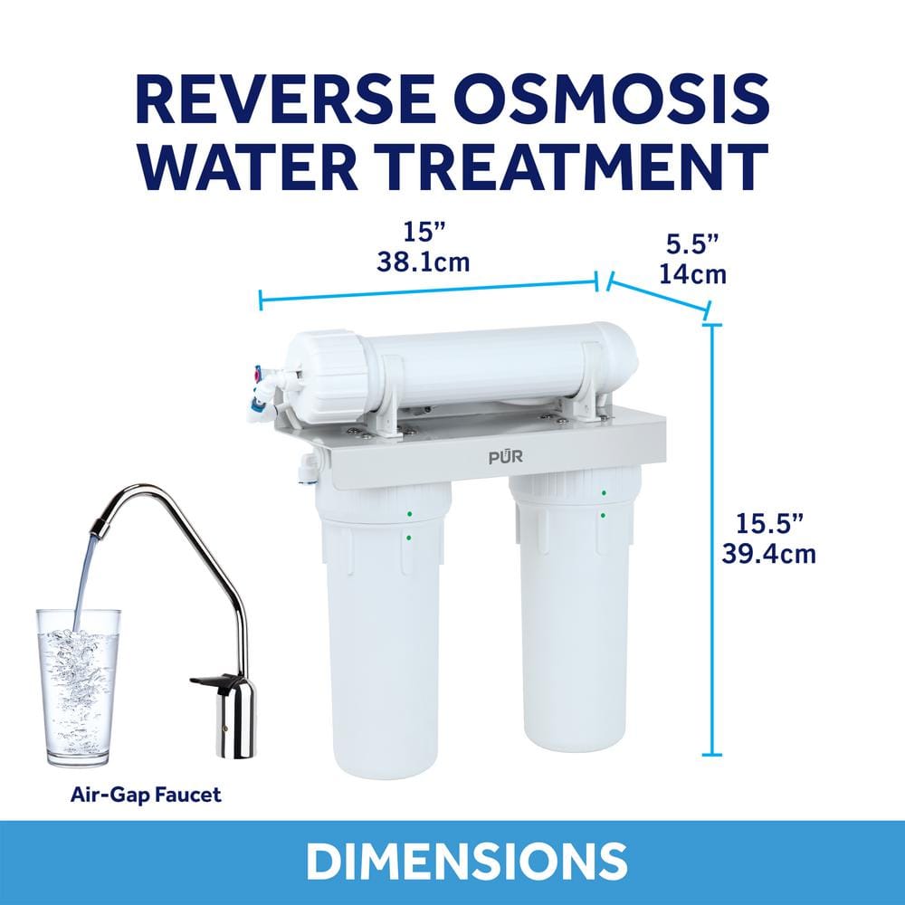 PUR 3-Stage White Under Sink Reverse Osmosis Water Filtration System