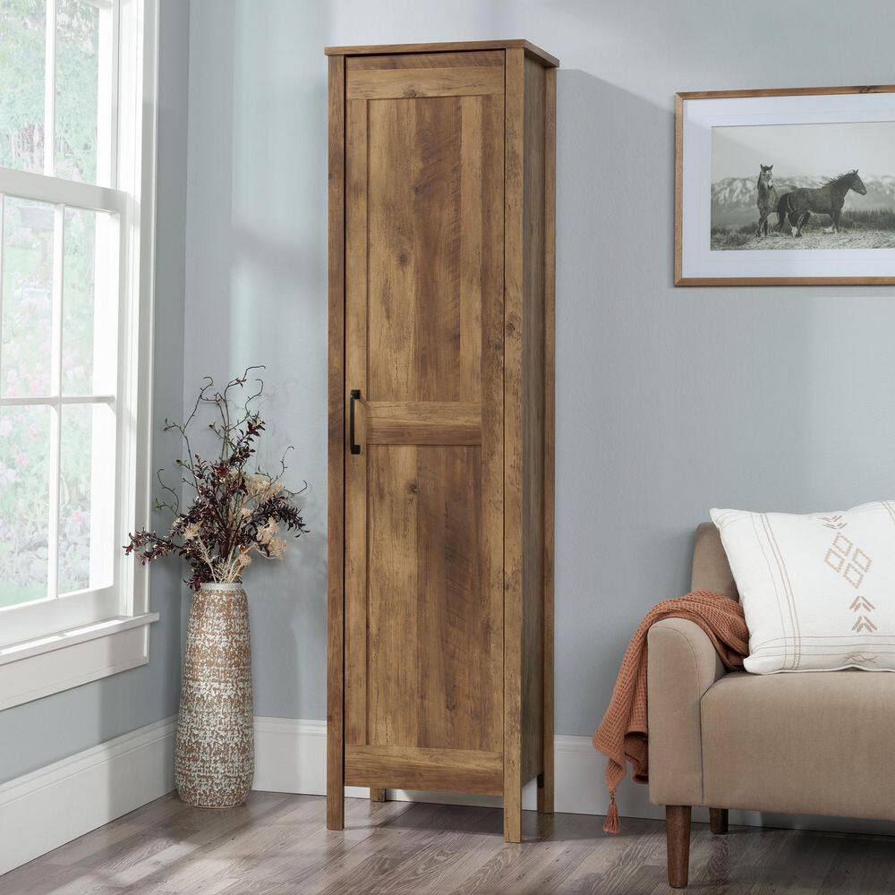 Select Rural Pine Finish 71 in. Storage Cabinet with Adjustable Shelves