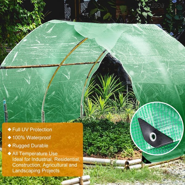 16 ft. x 20 ft. Green Clear Tarpaulin Waterproof Gardening Mesh 16 ft. x 20 ft. Green Clear Tarpaulin Waterproof Gardening Mesh