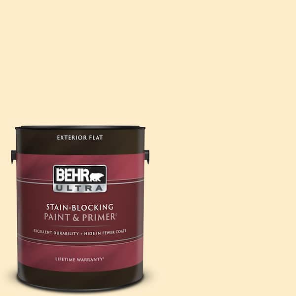 BEHR ULTRA 1 gal. #P270-1 Honey Infusion Flat Exterior Paint & Primer
