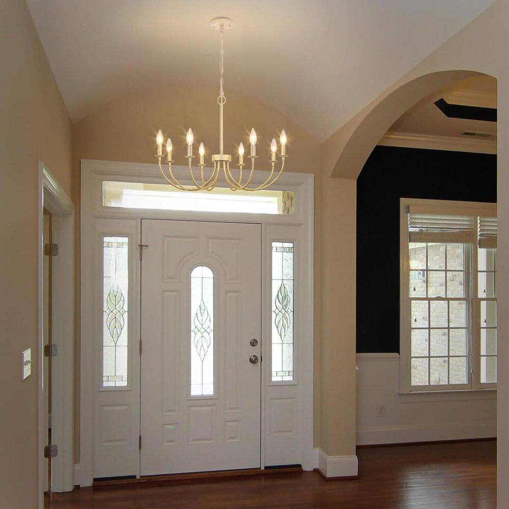Rustic 8 Light Classic Candle ‎‎Champagne Gold Chandeliers for Kitchen Island, Dining Room price history on PriceWatchPro