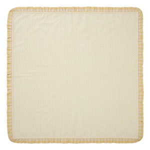 Buzzy Bees 40 in. x 40 in Yellow White Honeycomb Ruffled Cotton Table Topper