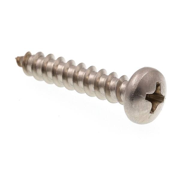 Prime-Line #10 x 1 in. Grade 18-8 Stainless Steel Phillips Drive Pan Head Self-Tapping Sheet Metal Screws (100-Pack)