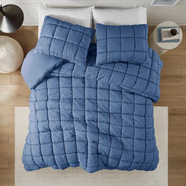 Dream Puff Navy Microfiber Full/Queen Comforter Set