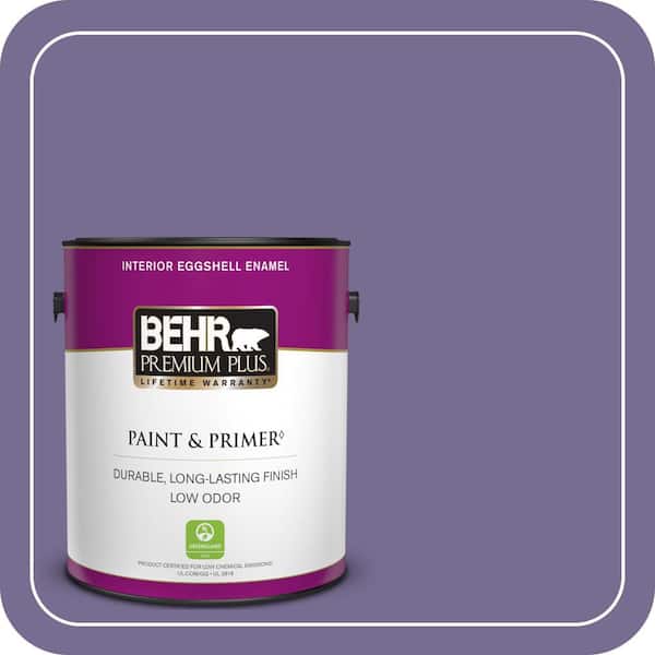 BEHR PREMIUM PLUS 1 gal. #650D-6 Purple Silhouette Eggshell Enamel Low Odor Interior Paint & Primer