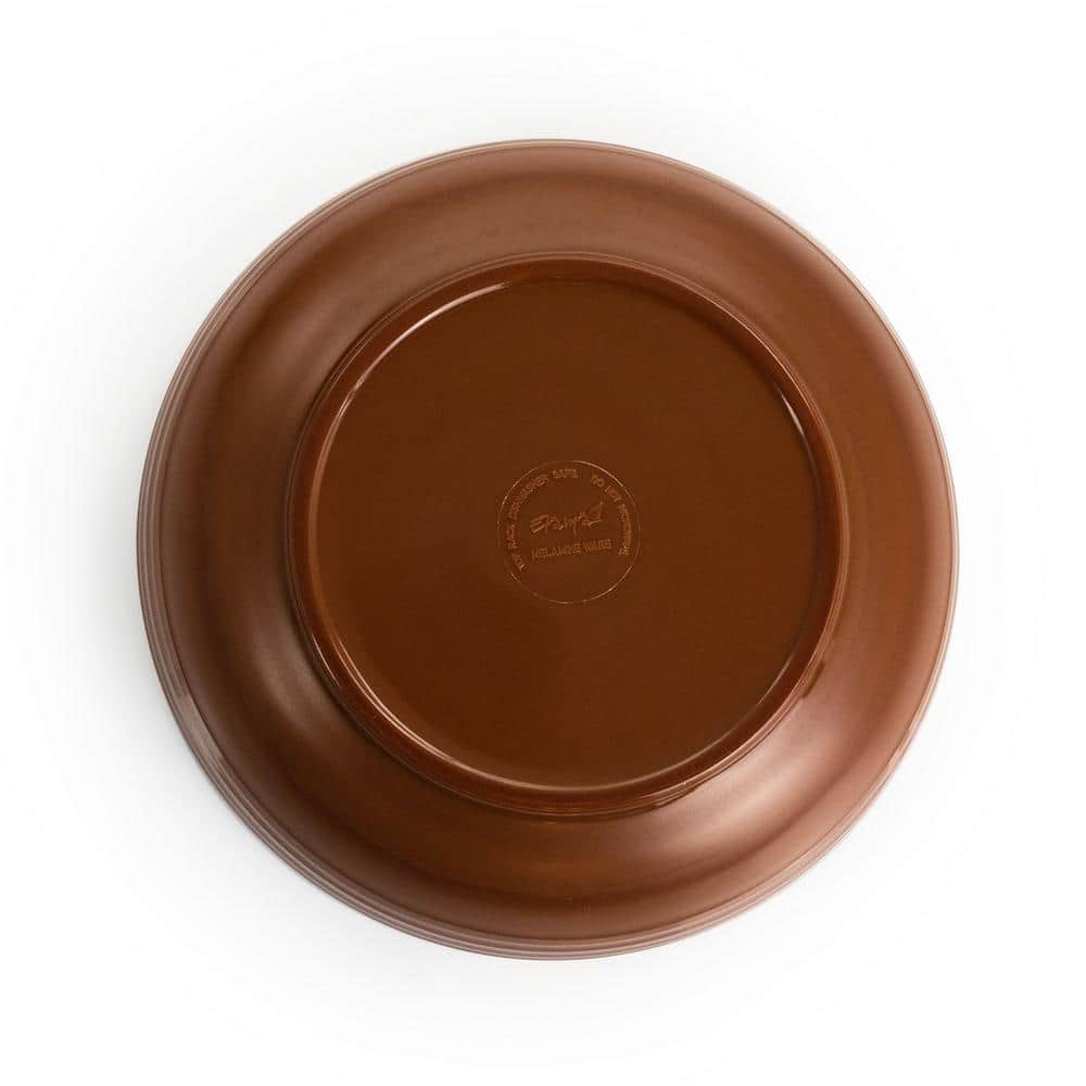 12-Piece Brown and Black Melamine Outdoor Dinnerware Set