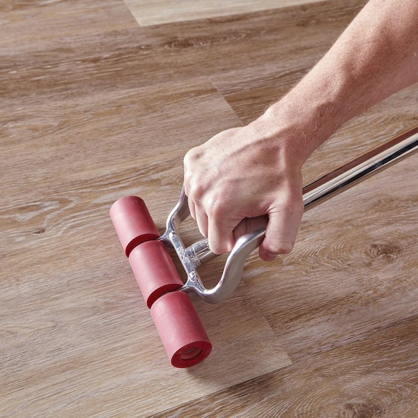 TrafficMaster - Khaki Oak 4 MIL x 6 in. W x 36 in. L Grip Strip Water Resistant Luxury Vinyl Plank Flooring (24 sqft/case)