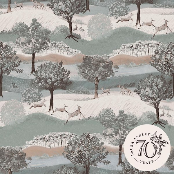 Laura Ashley Hartingdon Jade Green Wallpaper
