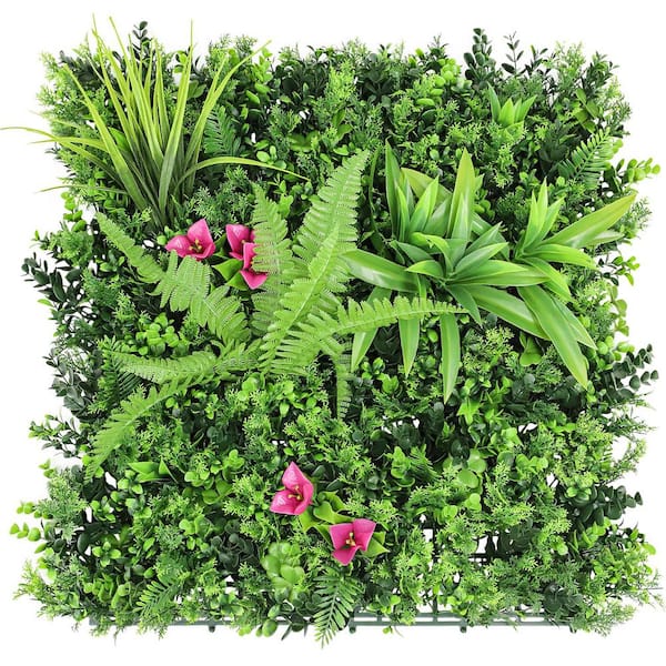 BANSA ROSE 20 in. H x 20 in. W Plastic Artificial Ivy Faux Boxwood Hedge Privacy Garden Fence for Backyard Garden, 1-Pieces