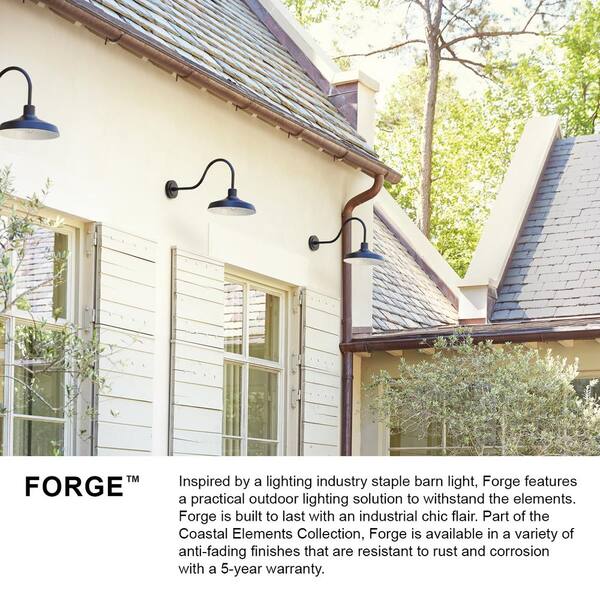 HINKLEY - Forge 1-Light Antique Brushed Aluminum Hardwired Outdoor Wall Lantern Sconce